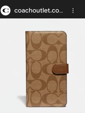 Authentic Coach New York Signature Canvas Folio for iPhone 14